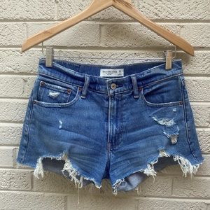 Abercrombie Mid Rise Mom Jean Shorts